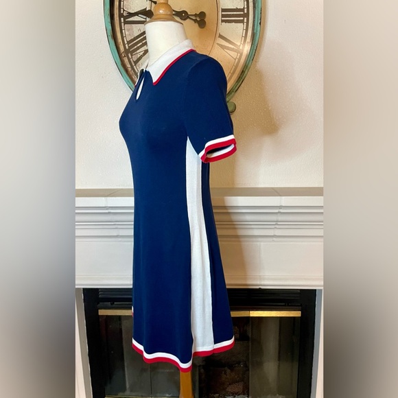 Urban Outfitters Navy Blue Dress with Red and White Trim - Picture 3 of 9